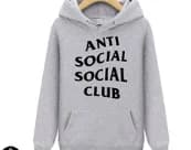 Hoddie anti social club gray