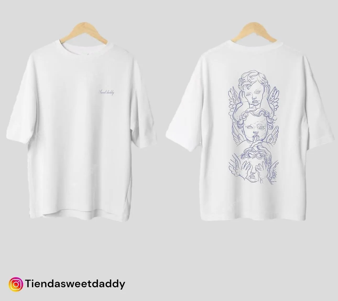 Camiseta oversize angels white