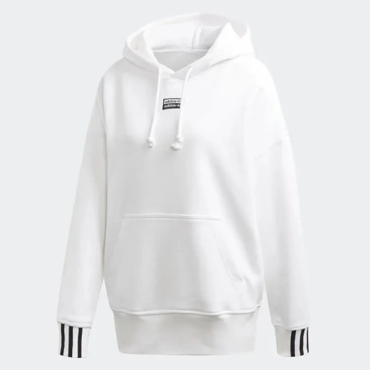 Hoddie adidas white 3 lineas