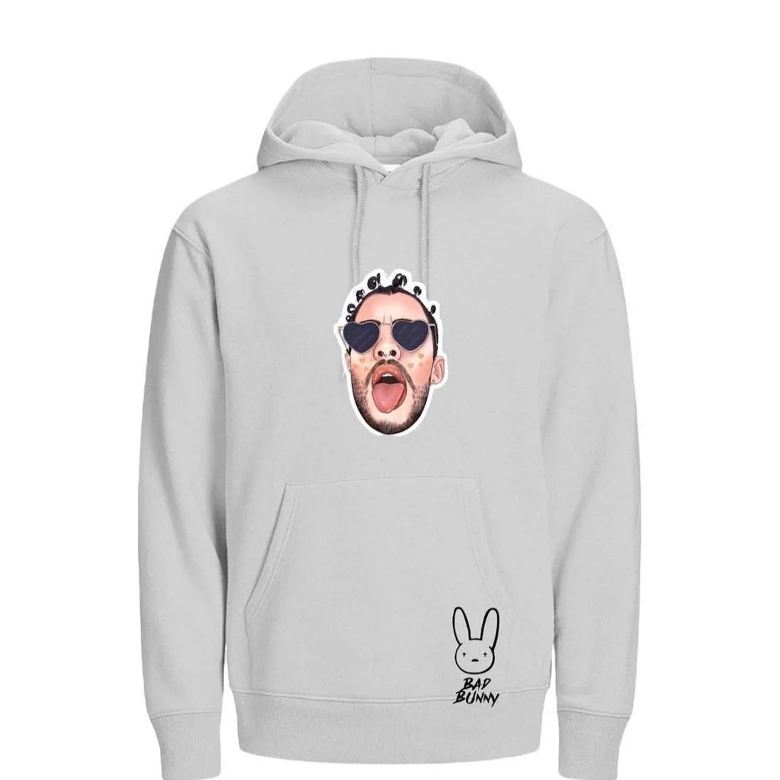 Hoddie bad bunny white dtf
