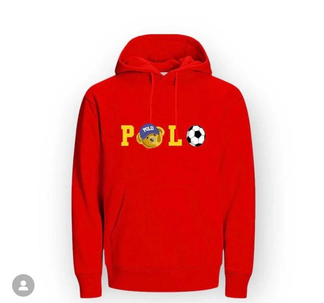 Hoddie polo bear futbol red