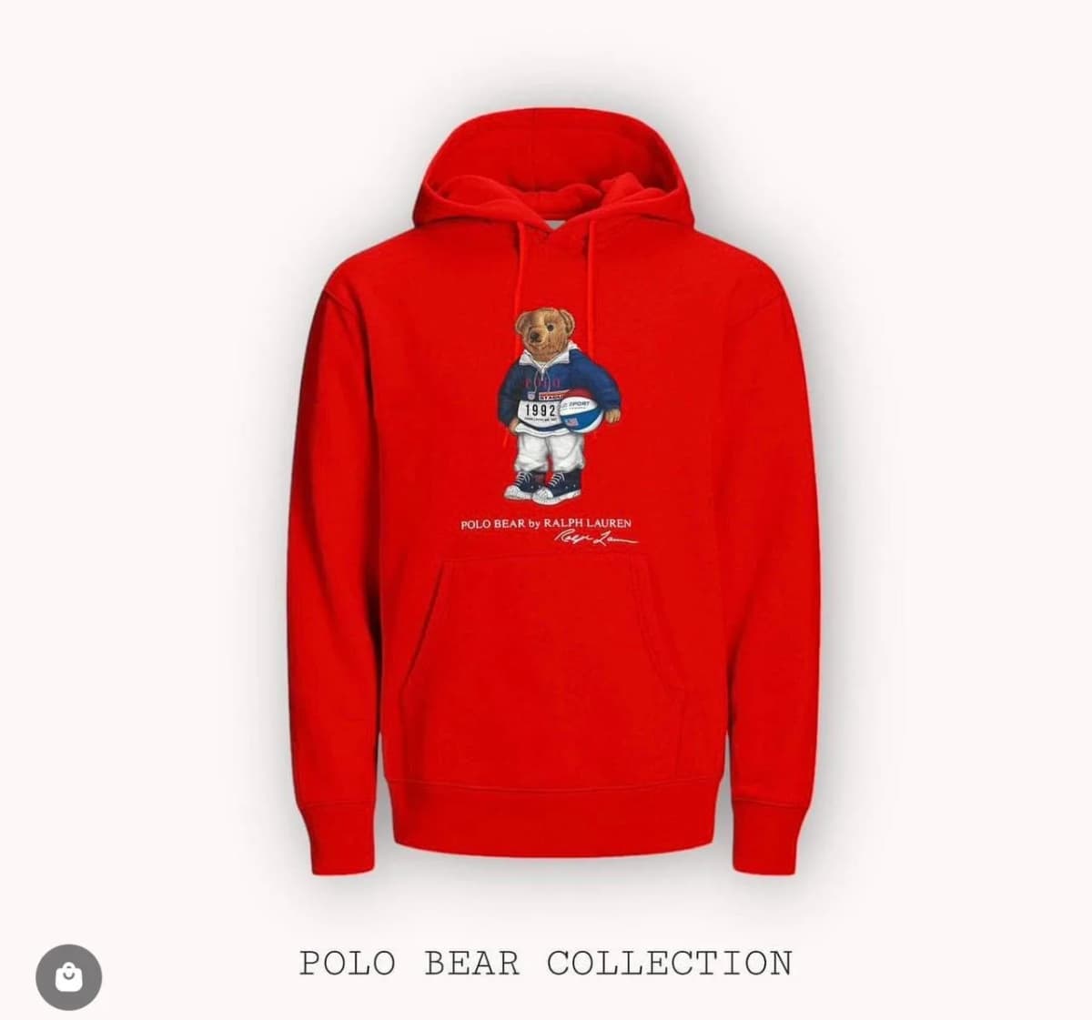 Hoodie polo bear red bl clr