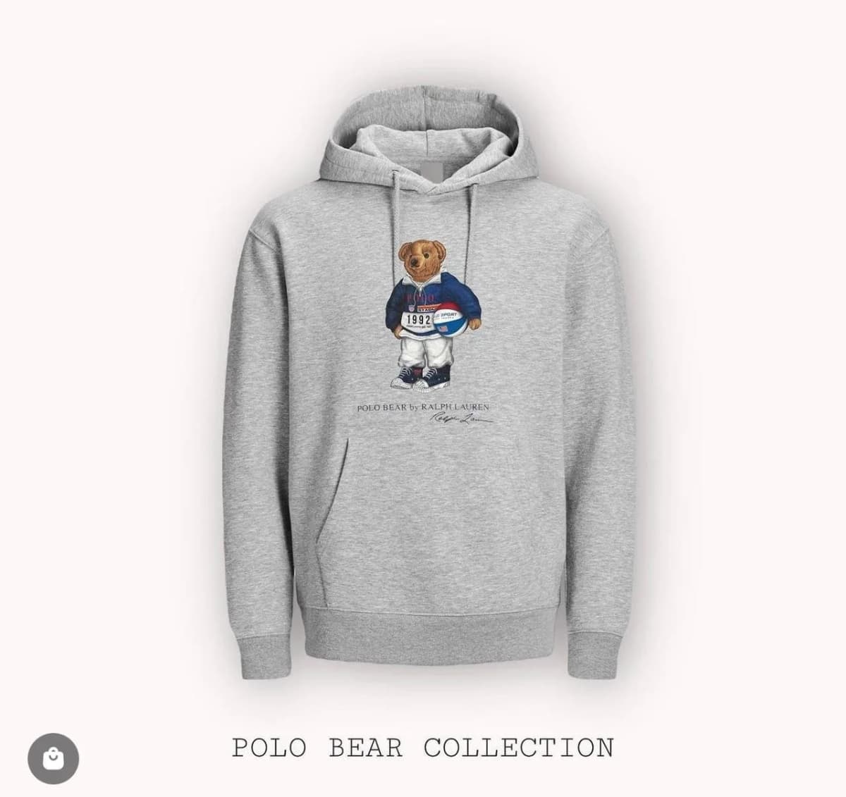 Hoodie polo bear bl clr gray