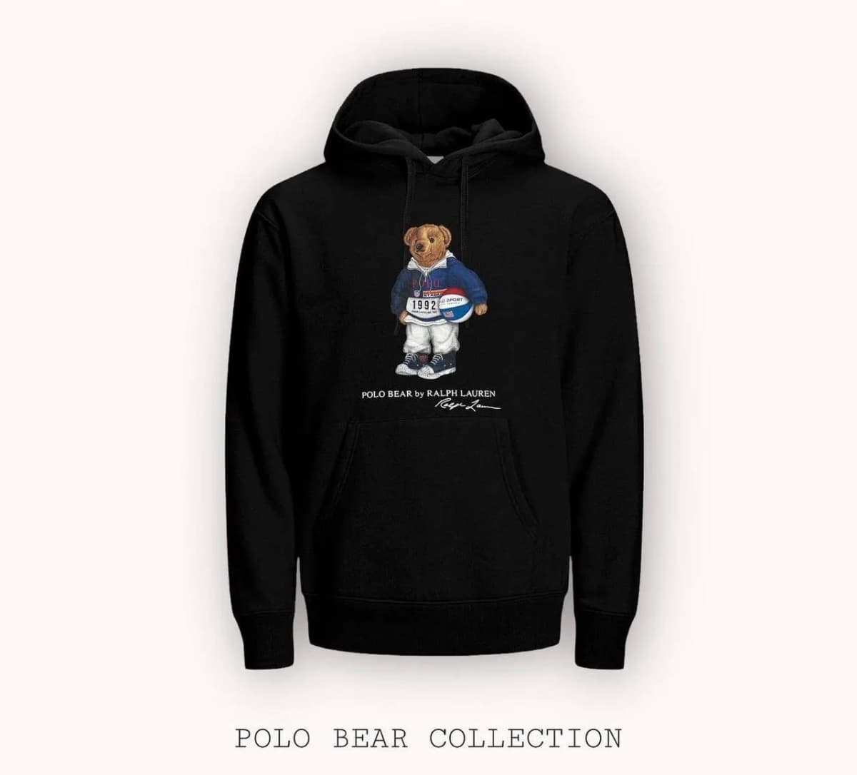 Hoodie polo bear bl clr black