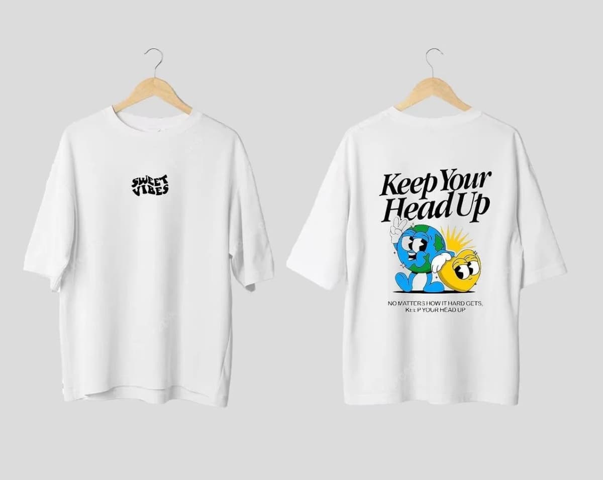 Camiseta oversize white keep