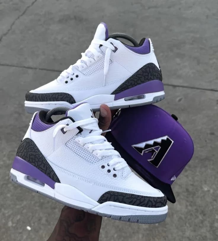 Jordan Retro 3 Blanca Morada