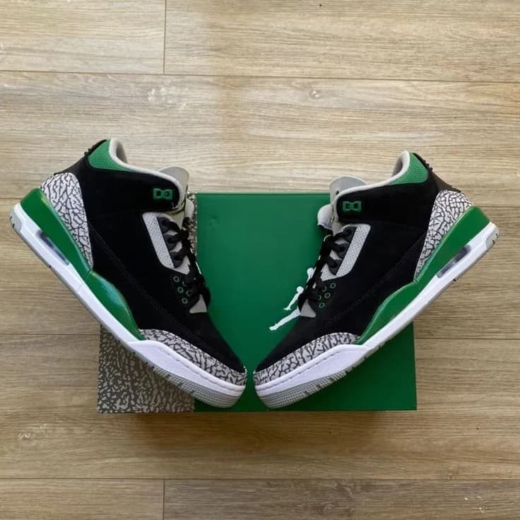 Jordan Retro 3 Negra Verde